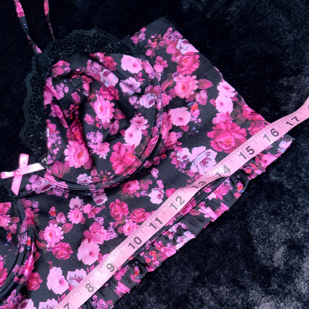 NWT For Love & Lemons Farrah Floral Satin Bustier Size XL - Picture 11 of 15